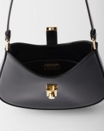 Prada Cleo Brushed Leather Shoulder Bag With Clasp Closure - Image 4